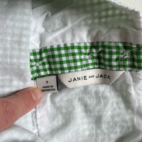 Janie and Jack Green Gingham Kids Dress - Size 3T - Picture 4 of 6